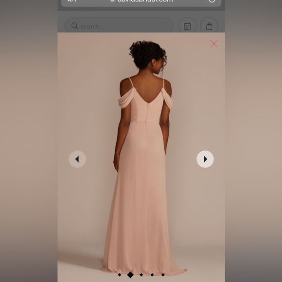 Off the shoulder David’s bridal dress - quartz, SZ 12 - Picture 12 of 14